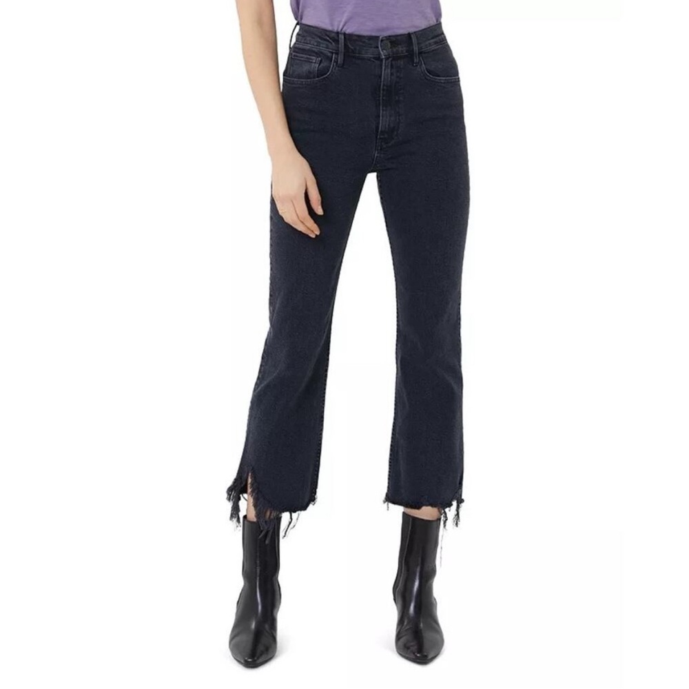 3x1 Empire crop vintage black wash mid rise distressed hem jeans 24 NWT